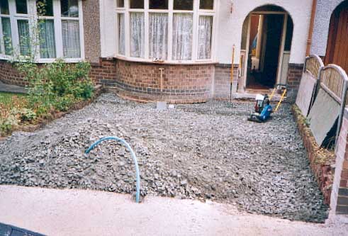Spreading the sub base.